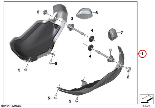 Protection de couvre-culasse en acier inoxydable OEM 77148406187 pour motos BMW R1250GS, R1250GS Adventure, R1250RT, R1250R, R1250RS. BMW Motorrad d'origine.
