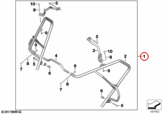 Frontschutzbügel vorn OEM 77148406232 für BMW C 400 X (K09, 2018-2025) und C 400 X 25... und mehr. Original BMW Motorrad.