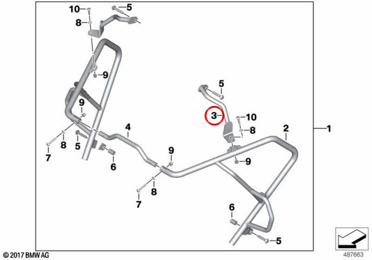 Tuyau de liaison droit OEM 77148406236 pour motos BMW C 400 X K09 (2018-2025). Original BMW Motorrad.