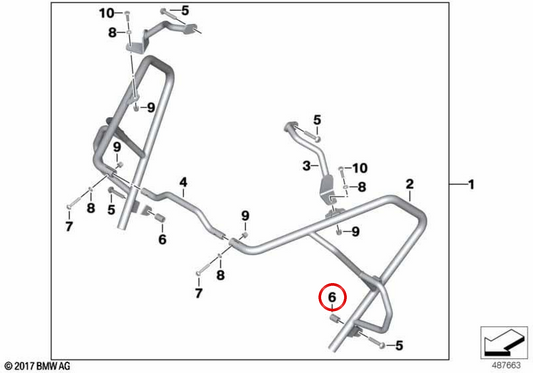 Manchon OEM 77148406239 pour motos BMW C 400 X et C 400 X 25, reposer-pieds de protection/poignée de protection, Original BMW Motorrad