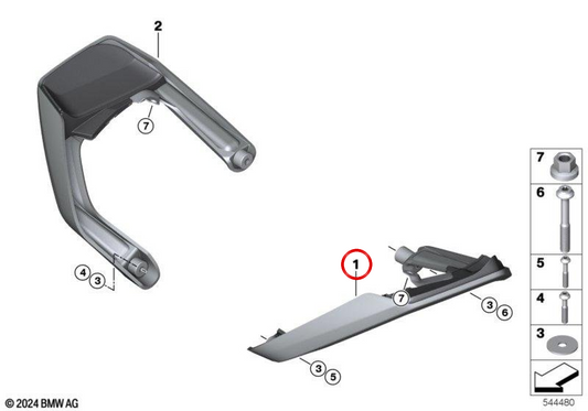 Protección del cilindro izquierdo OEM 77149829091 para motos BMW R1300GS, R1300RT, R1300R, R1300RS. Original BMW Motorrad.