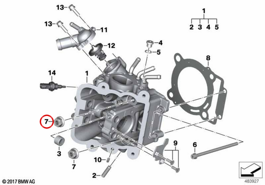 Porca sextavada OEM 77149908443 para motocicletas BMW R 1300 GS, R nineT, F 800 GS, C 400 GT, C 400 X... e muito mais. Originais BMW Motorrad.