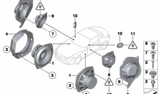 Altavoz de graves OEM 65139181819 para BMW E89. Original BMW.