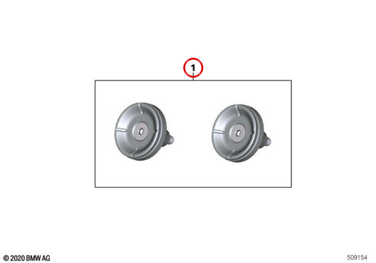 Set tappi manubrio OEM 77222469274 per moto BMW R 18, R 18 Classic, R 18 B, R 18 Transcontinental. BMW Motorrad originale.