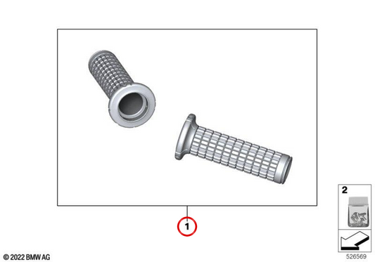 Poignée de guidon noire OEM 77222469295 pour motos BMW R 18, R 18 Classic, R 18 Roctane. BMW Motorrad d'origine.