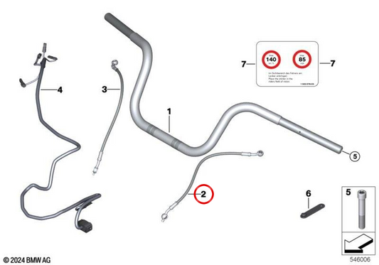 Kupplungsleitung OEM 77225B43E73 für BMW R18, R18 Classic Motorräder. Original BMW Motorrad.
