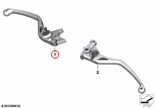 Palanca de freno de mano OEM 77228355204 para motos BMW R nineT, R nineT Pure, R nineT Scrambler, R nineT Racer, R nineT Urban G/S. Original BMW Motorrad.