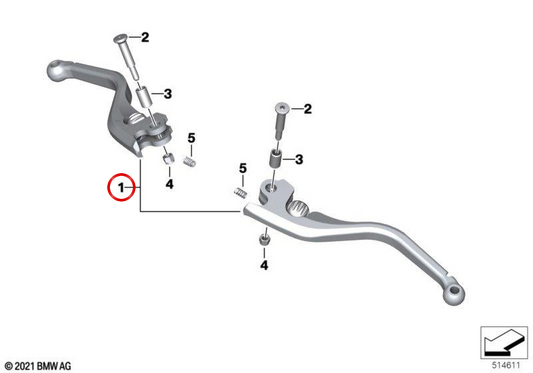 Set leve regolabili OEM 77228391971 per BMW R 18, R 18 Classic, R 18 B, R 18 Transcontinental. BMW Motorrad originale.
