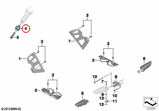 Contrapesos de manillar cromados OEM 77228527001 para motos BMW C 600 Sport, C 650 Sport, C 650 GT. Original BMW Motorrad.