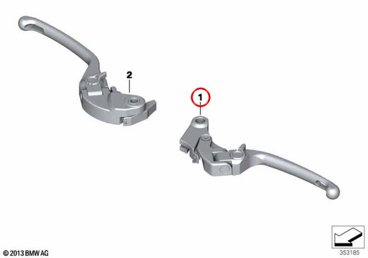 HP Klappkupplungshebel OEM 77228537509 für BMW S 1000 RR (K46), S 1000 R (K47) Motorräder. Original BMW Motorrad.