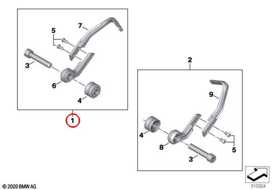 Kupplungshebelschutz OEM 77231539587 für BMW S 1000 RR, M 1000 RR Motorräder. Original BMW Motorrad.