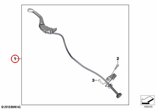 Levier de frein avec réglage à distance M OEM 77235B526C0 pour motos BMW S 1000 RR K67, M 1000 RR K66. Original BMW Motorrad.