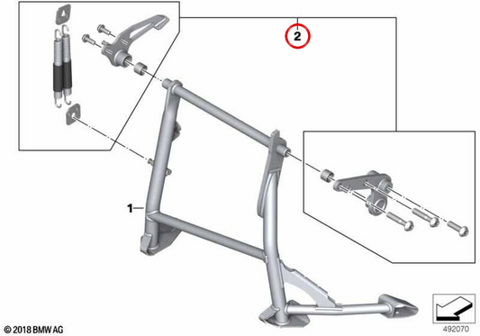 Additional parts set for swing stand OEM 77251540027 for BMW F750GS, F850GS, F900GS... and more. Original BMW Motorrad.