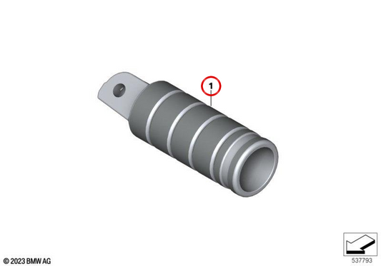 Reposapiés delantero y trasero OEM 77255A8F3B6 para motos BMW C 600 Sport, C 650 GT. Original BMW Motorrad.