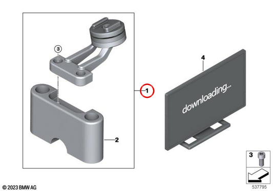 Schwarze Smartphone-Halterung OEM 77255B344F1 für BMW CE 02 und CE 02 AM. Original BMW Motorrad.