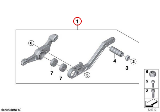 Palanca de cambios OEM 77257108468 para motos BMW S 1000 RR, M 1000 RR. Original BMW Motorrad.