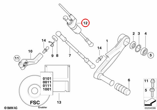 Assistente cambio rapido HP OEM 77258528775 per moto BMW K1200 S, K1300 S, K1200 R, K1200 R Sport e K1300 R. Originale BMW Motorrad