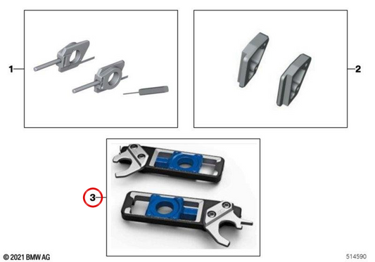 Kettenspanner mit Halterung OEM 77259443163 für BMW S 1000 R, S 1000 RR, S 1000 XR, M 1000 RR, M 1000 R, M 1000 XR Motorräder. Original BMW Motorrad.