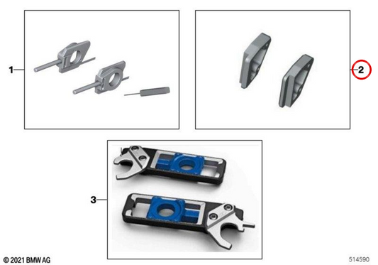 OEM Sportständer-Adapterset 77259443164 für BMW S 1000 R, S 1000 RR, M 1000 R Motorräder. Original BMW Motorrad.