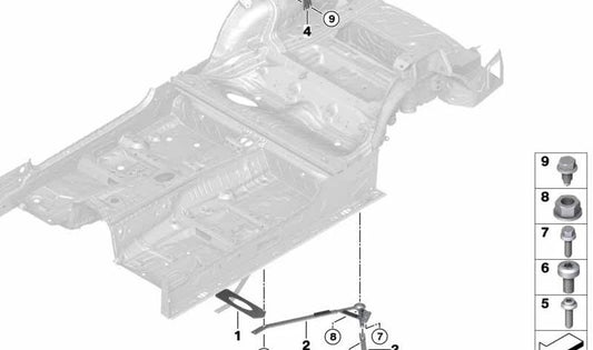 Barra doppia destra per BMW F87, F87N (OEM 33302289246). BMW originale