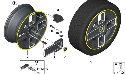 Cubierta central OEM 36136889174 para MINI F55, F56 Cooper, Cooper S, Cooper SE... y más. Original MINI.