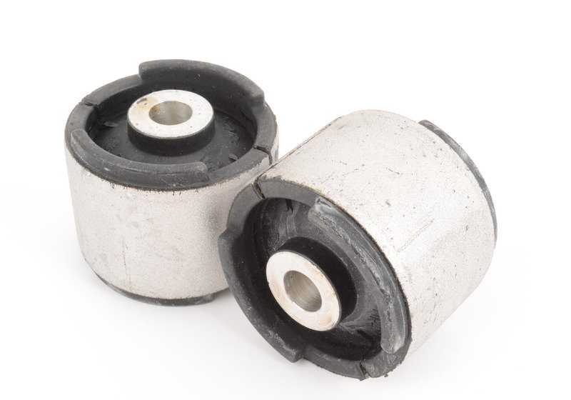 Repair Kit Rear longitudinal arm OEM 3352241455 for BMW E46, X3 E83. Includes screws, nuts and silentblocks. Original BMW.