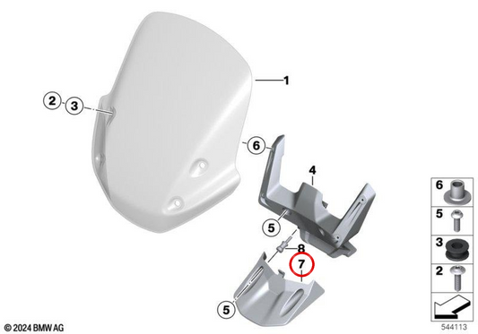 Spoiler Derivavientos hoch OEM 77315A643F4 für BMW Motorräder R 1200 R und R 1250 R K53. Original BMW Motorrad.