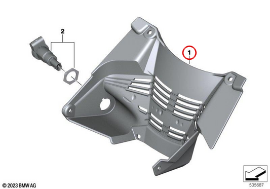 Abdeckung des Spannungsreglers OEM 77315A66499 für BMW R 1300 GS (KA1, ab 06/2023). Original BMW Motorrad.