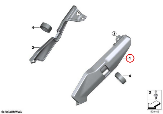 Protezione telaio posteriore sinistra OEM 77315A6B643 per moto BMW F 850 GS, F 900 GS… e altro. Originale BMW Motorrad