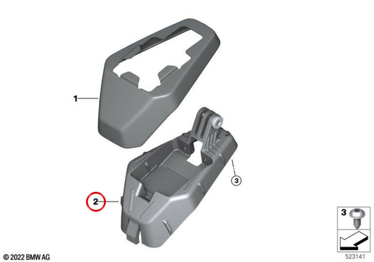GPS antenna adapter set OEM 77317109004 for BMW S 1000 RR, M 1000 RR motorcycles. Original BMW Motorrad.