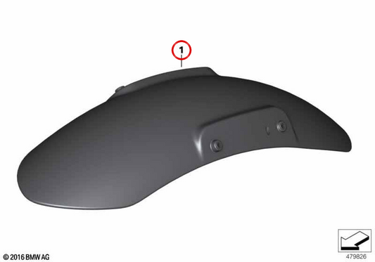 Parafango anteriore in alluminio spazzolato a mano Opzione 719 OEM 77317923656 per moto BMW R nineT K21 (2020-2023). Originale BMW Motorrad.