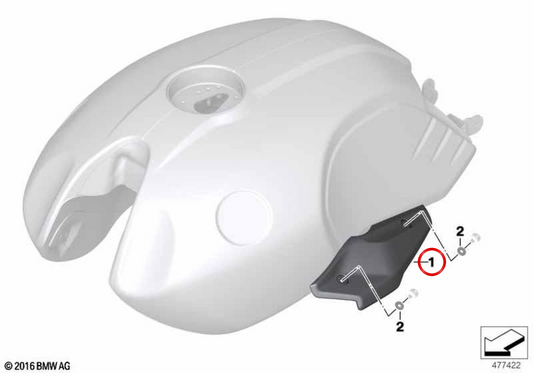 Coperchio del corpo acceleratore HP in fibra di carbonio OEM 77318562584 per BMW R nineT, R nineT Pure, Scrambler, Racer, Urban G/S. Originale BMW Motorrad.