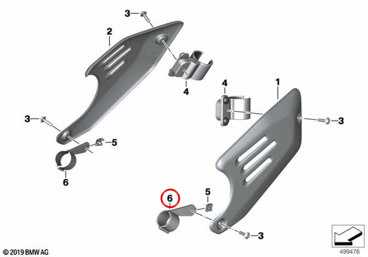 Ansaugschalldämpfer-Abdeckungsklemme OEM 77318564899 für BMW Motorräder R nineT, R nineT Pure, R nineT Scrambler, R nineT Racer, R nineT Urban G/S. Original BMW Motorrad.