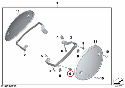 Casquillo distanciador placa del dorsal OEM 77318564991 para motos BMW R nineT, R nineT Pure, R nineT Scrambler, R nineT Racer, R nineT Urban G/S... y más. Original BMW Motorrad