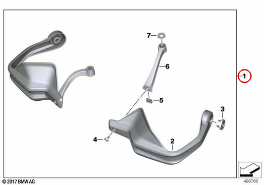 Schwarz lackiertes Handschutz-Set OEM 77322465274 für BMW Motorrad F 750 GS, F 850 GS, F 900 XR… und mehr. Original BMW Motorrad