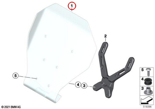 Hoher klarer Windschild OEM 77331540608 für BMW CE 04 (K07) ab 11/2021. Original BMW Motorrad.