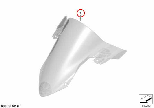 Tinted high windscreen OEM 77331686594 for BMW Motorrad S 1000 RR K67, M 1000 RR K66. Original BMW Motorrad.
