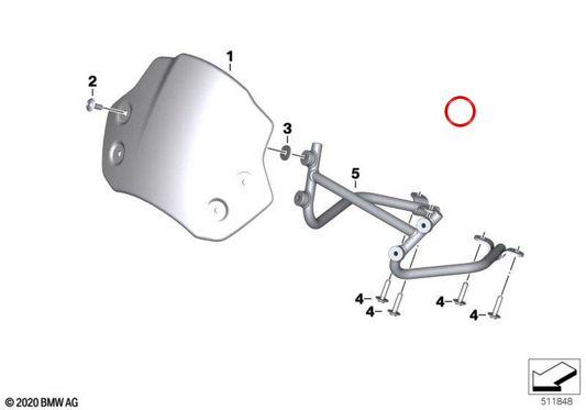 Support de cache de phare OEM 77338564916 pour motos BMW R nineT, R nineT Pure, R nineT Scrambler. BMW Motorrad d'origine.