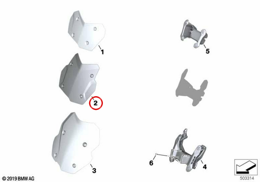 Para-brisas médio fumado OEM 77338566474 para motos BMW F 750 GS, F 800 GS, F 850 GS, F 850 GS Adventure, F 900 GS e F 900 GS Adventure. Original BMW Motorrad.