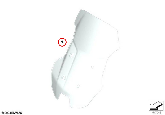 Pare-brise haut transparent OEM 77338566810 pour motos BMW C 400 X K09 (2018-2025) et C 400 X2S K09. Original BMW Motorrad.