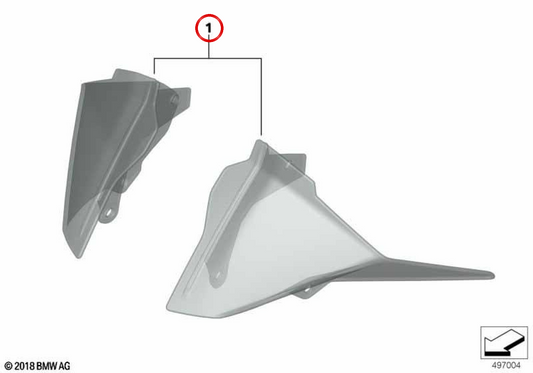 Juego de derivabrisas tintados negro OEM 77339443050 para motos BMW F 850 GS Adventure, F 900 GS Adventure. Original BMW Motorrad.