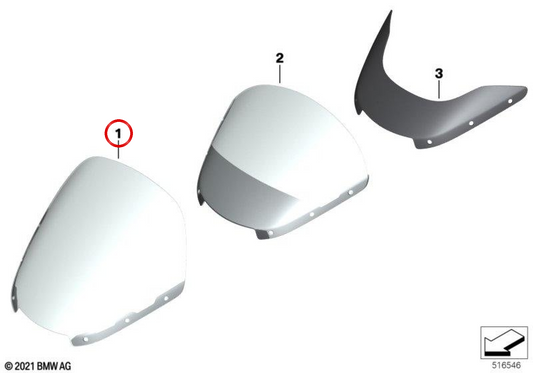 Parabrezza fumè alto OEM 77339444312 per moto BMW R 18 B, R 18 Transcontinental. BMW Motorrad originale.