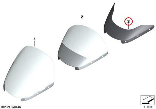 Kurzer transparenter Windabweiser OEM 77339444313 für BMW R 18 B, R 18 Transcontinental. Original BMW Motorrad.
