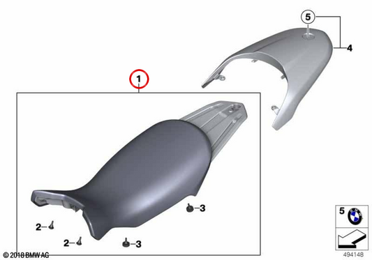 Assento do condutor Urban castanho OEM 77347925321 para motos BMW R nineT, R nineT Pure, R nineT Scrambler, R nineT Urban G/S. Original BMW Motorrad.