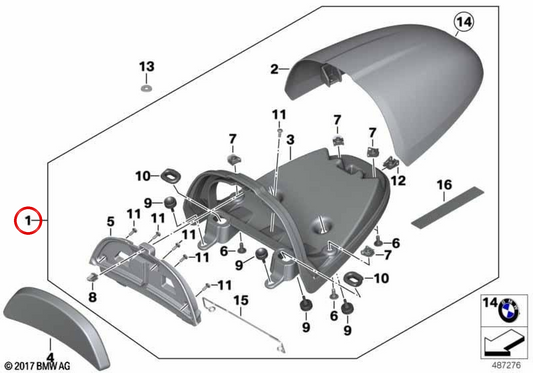 Aluminium-Tankabdeckung OEM 77348565828 für BMW R nineT, R nineT Pure, R nineT Racer Motorräder. Original BMW Motorrad.