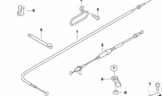 Cable de tracción de embrague OEM 32737721819 para motos BMW F 800 GS, F 650 GS (2006-2012). Original BMW Motorrad.