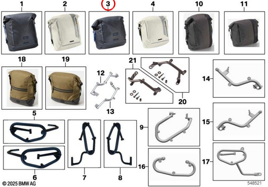 Bolsa lateral pequena Black Collection preta/azul 10 l OEM 77405A0ED10 para motos BMW R 1200 R, R 1250 R, R 1200 RS, R 1250 RS, R nineT, G 310 GS, G 310 R… e mais. Original BMW Motorrad.