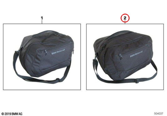 Borsa interna per borsa laterale sinistra OEM 77412471465 per moto BMW S 1000 XR (K69). BMW Motorrad originale.
