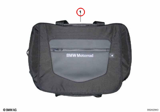 Maleta interior preta para topcase OEM 77418520301 para motos BMW K 1600 GT, K 1600 GTL, R 1200 RT, R 1250 RT. Original BMW Motorrad.