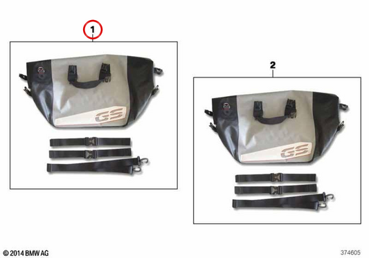 Bolsa interior esquerda para mala de alumínio OEM 77418543197 para motos BMW R 1200 GS, R 1250 GS, R 1200 GS Adventure, R 1250 GS Adventure, F 850 GS, F 900 GS, F 850 GS Adventure... e mais. Original BMW Motorrad